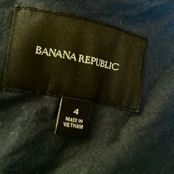 Banana Republic Boyfriend Blazer Size 4 Dark Blue Chambray Coat - Picture 9 of 9